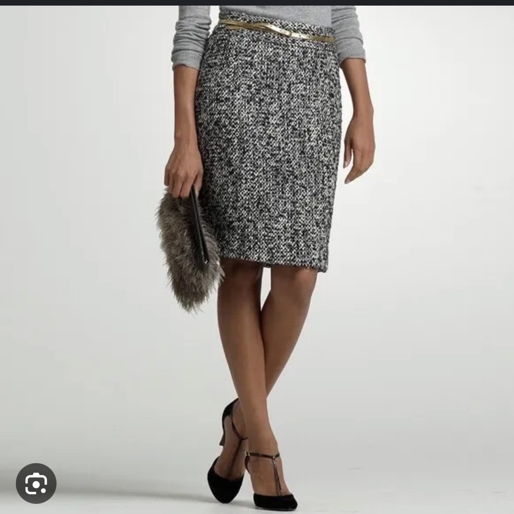 Jcrew metallic tweed pencil skirt